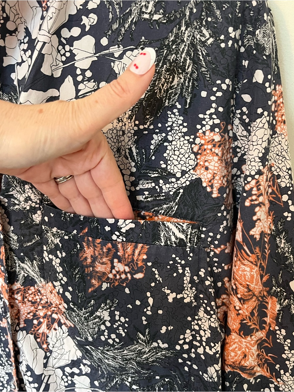 COS Floral Botanical Print Button Front Shirt Blouse Oversized Cotton Top - Picture 8 of 12